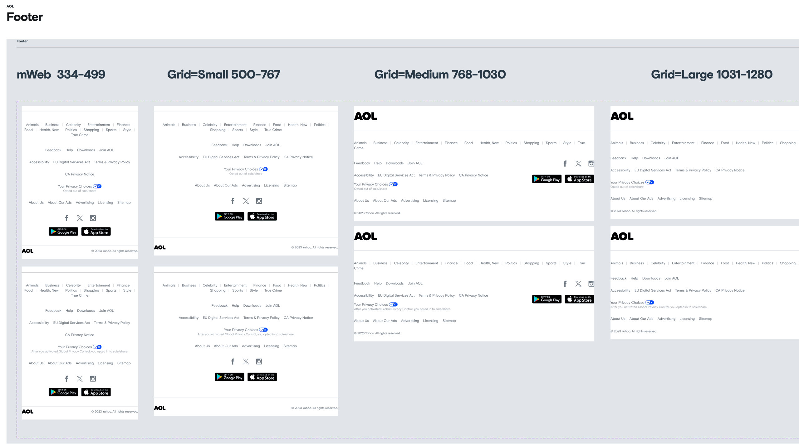 An AOL surface rebuilt on the shared system — view two