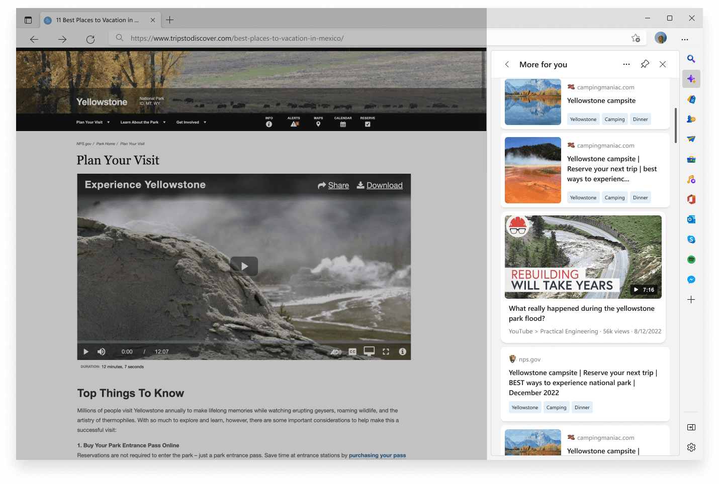 The 'made for you' card stack in the sidebar