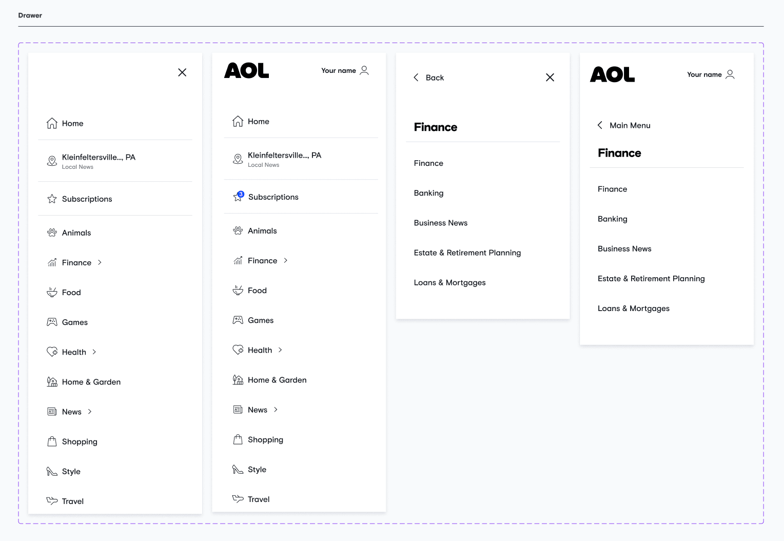Design Systems — aol screen 4